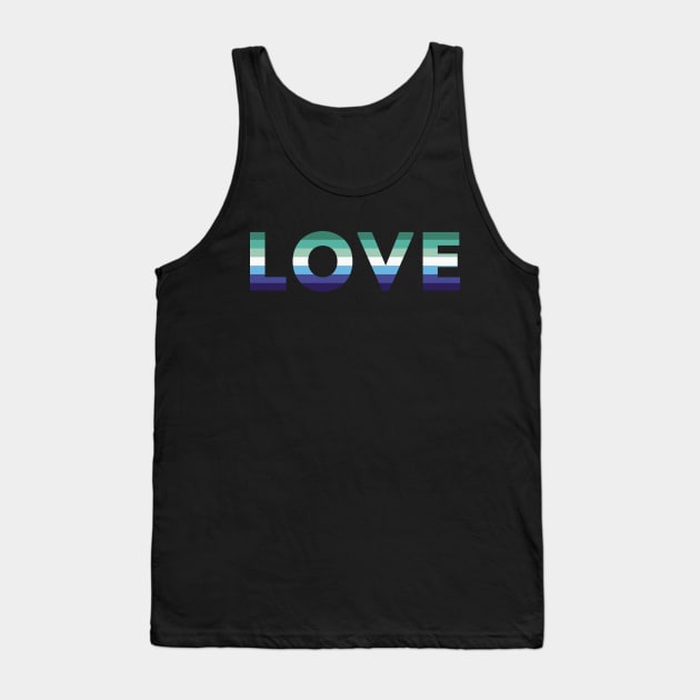 MLM Gay Man Pride Flag LOVE Tank Top by superdupertees